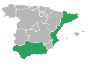 Olive oil producing regions in Spain
